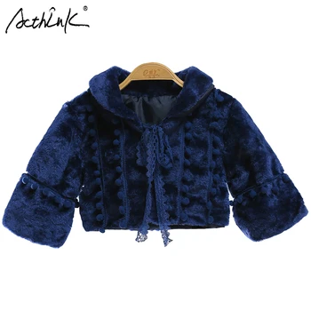 

ActhInK New Winter Girls Fur Boleros Long Sleeve Girls Wedding Dress Bolero Girls Winter Fur Coat Baby Girl Thermal Short Jacket