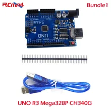 RCmall UNO R3 Mega328P CH340G/UNO R3 ATmega328P ATmega16U2 с USB кабель совместим с Arduino FZ0972 DIYmall