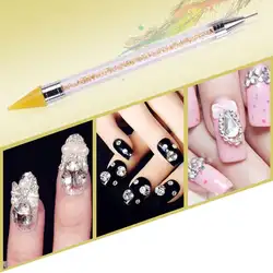 Горячие двуглавого ногтей шариковая ручка DIY Nail Книги по искусству алмазов картина Ручка Nail товары для рукоделия инструмент