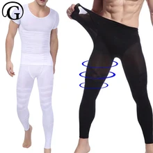 Мужчины 2 шт контроль белье для похудения и коррекции фигуры тело формирователь брюки нижнее белье жилет уменьшение обхвата бедер животик живота талии рубашка с поясом Корректирующее белье