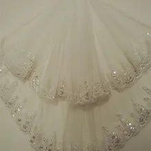 1,5 м Кружева блестками Короткие Свадебные вуали аппликация 2 T мягкие тюлевые аксессуары для волос свадебная фата свадебная вуаль с расческой