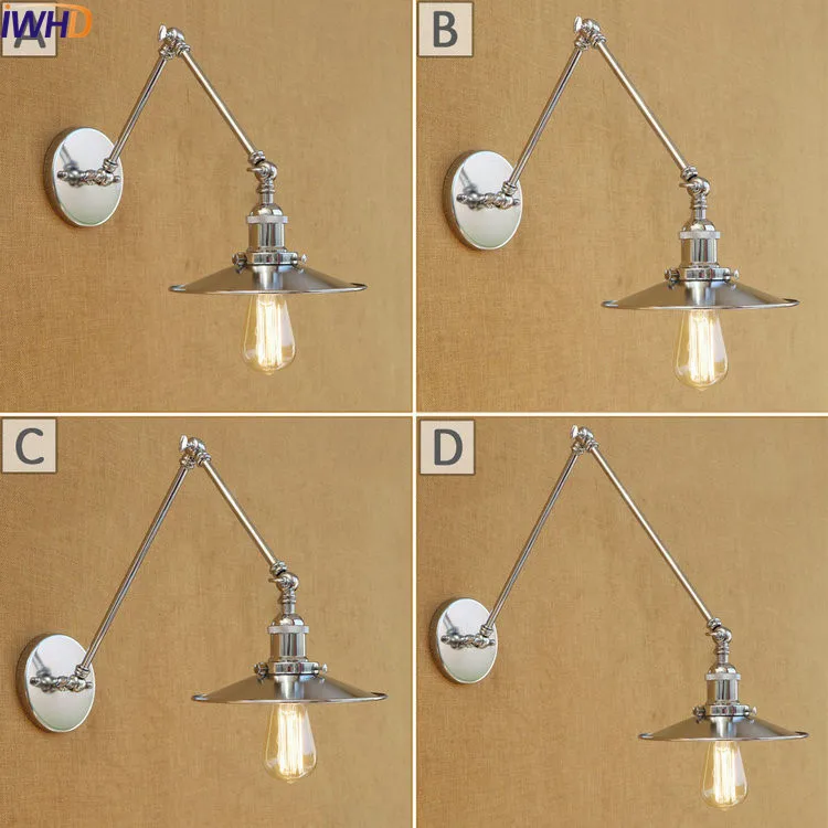 IWHD чердак Эдисон светодиодный настенный светильник светильники качели настенная лампа с длинным кронштейном старинный настенный светильник s Wandlampen аппликация Murale