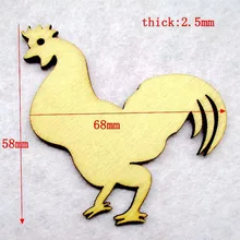 20x недостроенный деревянный Рождество орнамент-деревянный петух oupage Рождество Елочная игрушка-экологичный деревянная игрушка