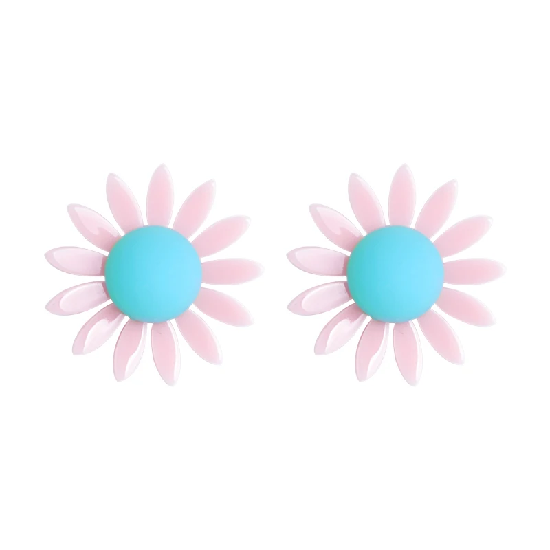 

GuanLong Dropshipping Candy Color Sun Flower Stud Earrings for Girl Cute lovely Jewelry Earrings Wholesale