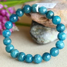 Скидок Зеленый Синий Апатит Кристалл Мужской стрейч отделка браслет с круглыми бусинами 8 мм