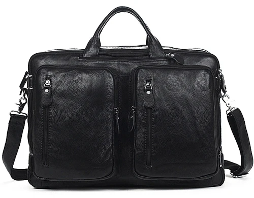 thumbnail image 1 of Bolso de viaje de cuero genuino para hombre, bolsa de viaje multifunción, de grano completo, grande, para fin de semana, 1 of 4