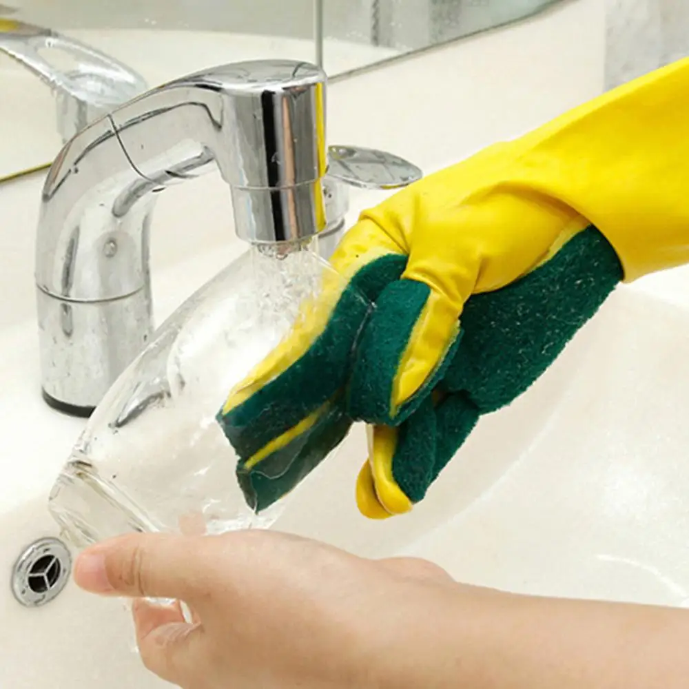 2 шт./лот перчатки для чистки кухни многоразовые с пальцами из губки бытовые садовые перчатки для мытья посуды латексные перчатки для мытья Одноразовые Инструменты