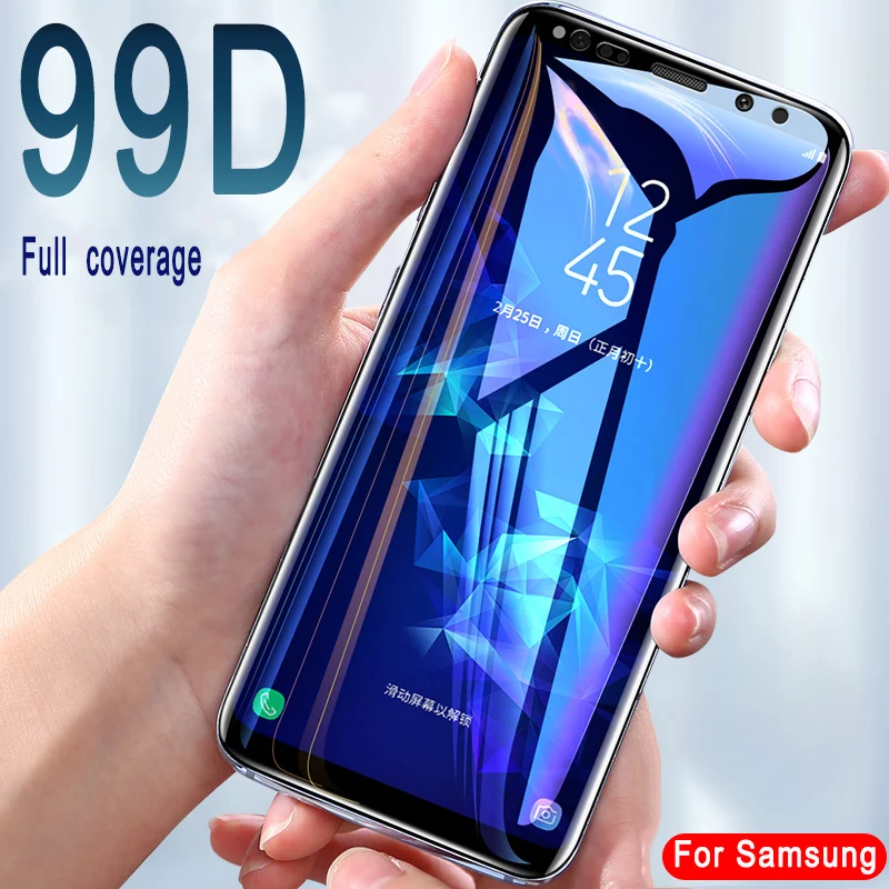 

99D Full Curved Tempered Glass For Samsung Galaxy S9 S8 Plus Note 9 8 Screen Protector On The S8 S9 S7 S6 Edge Protective Film