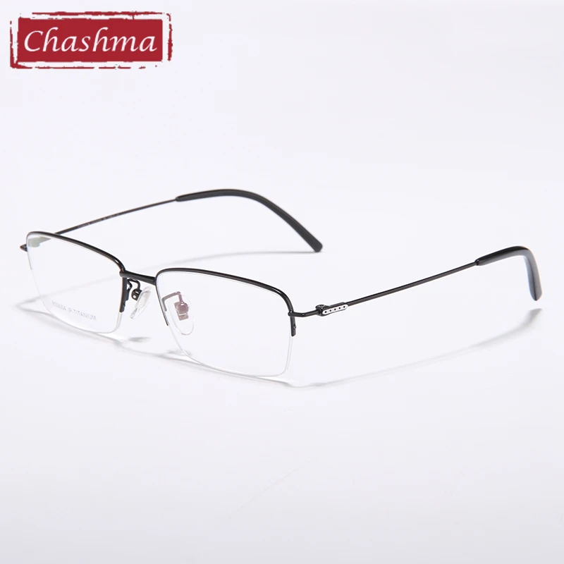 Chashma Brand Semi Rimmed Titanium Frame oculos de grau Optical Glasses lunette vue homme Light Eyeglasses Men | Аксессуары для