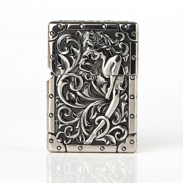 Metal Lighters Flower Fairy Pure Copper Carvings Of Kerosene Metal Lighters Flower Fairy Pure Copper Carvings Of Kerosene Craft Gift Lighter