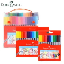 Купить онлайн Faber Castell Акварельные разъем иглы Маркер 12/18/36 основе Fineliner ручки 0,4 мм Цветной Ultra Fine Point ручки комиксов маркеры