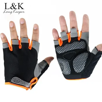 

LongKeeper Mens Sports Gloves Non-Slip Breathable Gloves Fitness With Gel Padded Lycra Workout Mittens Cycling Bicycle Guantes