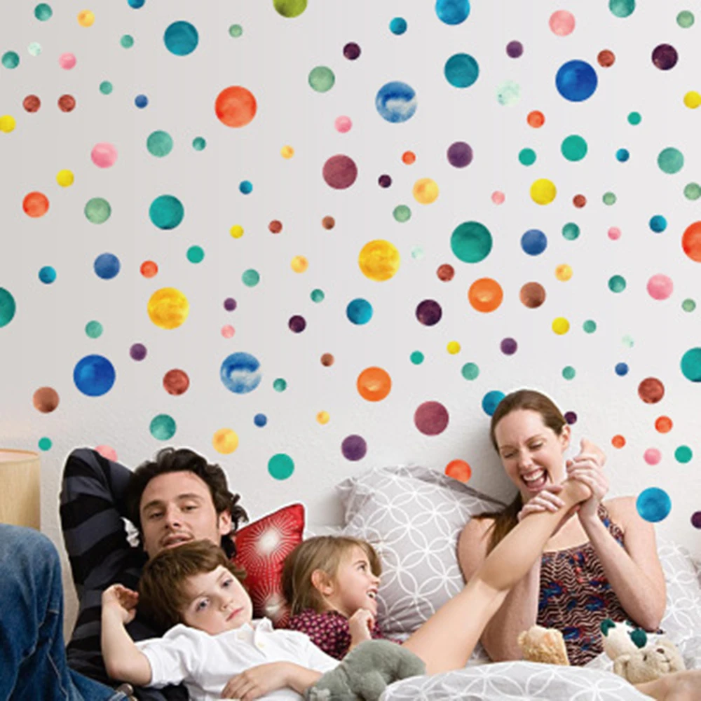 

Multi-Color Dot Star Wall Stickers Children Decals Creative Removable Home Decor Living Room DIY Vinyl Stickers For Kids Room