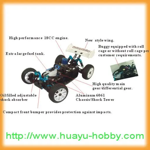 1/8th 4WD легкий деталь нитро-двигателя Himoto Redcat внедорожник Buggy 94860 RTR