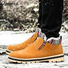 High Quality Men Boots Winter Casual Brand Warm Shoes Men Boots Leather Plush Fur Fashion Walking Shoes