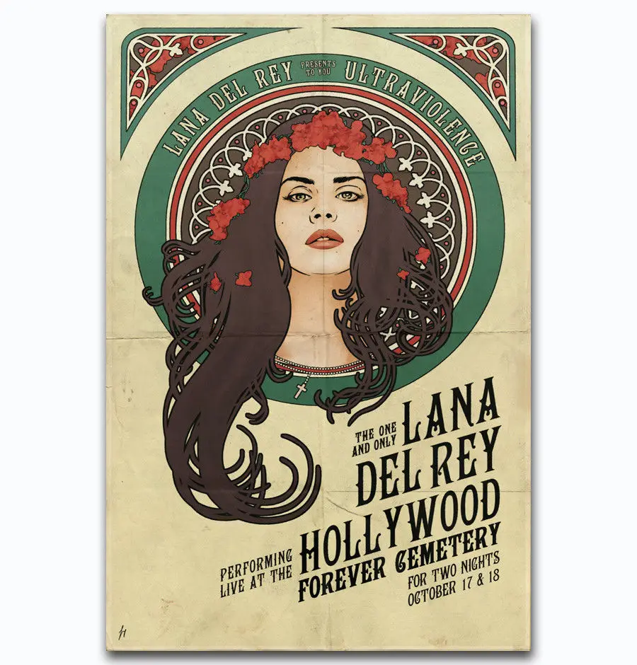 Hot New LANA DEL REY Soul Music Singer-Silk Art Poster Wall Sicker Decoration Gift