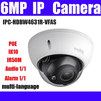 

Dahua IPC-HDBW4631R-VFAS 6MP IP Camera POE IK10 IR50m 2.7-13.5mm Manual zoom lens Audio interface CCTV camera with SD card slot