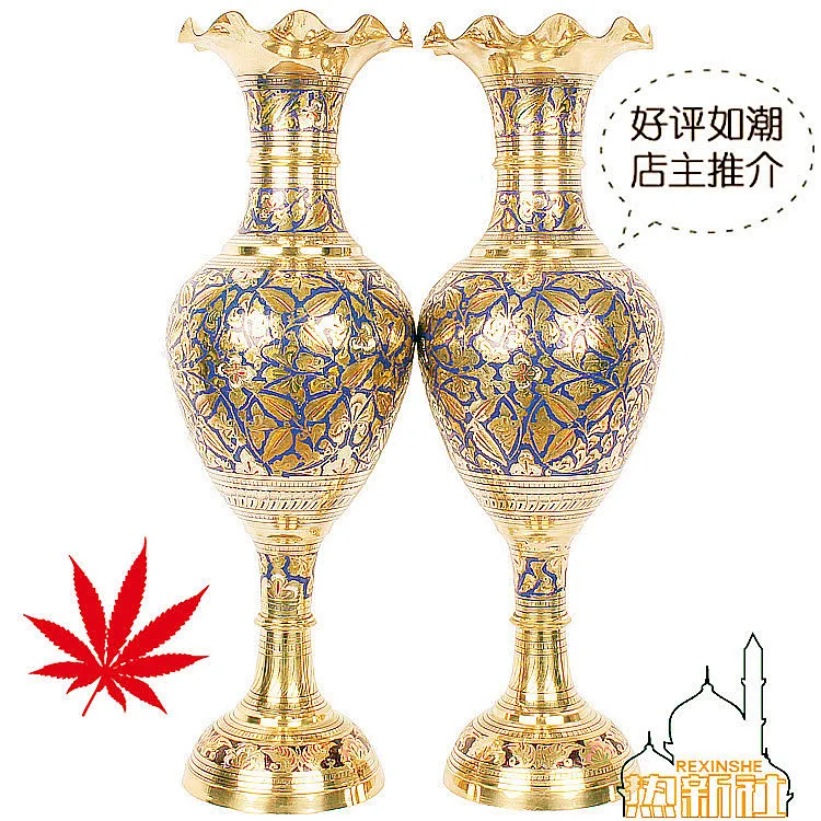 India Pakistan import Handmade copper bronze vase 60 cm tall bronze