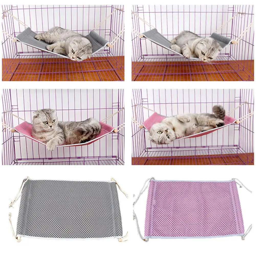

Summer Pet Hammock High Quality Breathable Pet Cat Cage Hammock Swing Hanging Bed For Cat Puppy Rabbit Small Animals Under 12kg