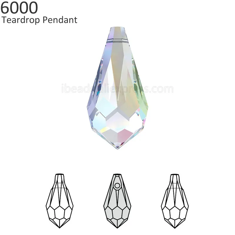

(1 piece) 100% Original Crystal from Swarovski 6000 teardrop pendant made in Austria loose beads rhinestone DIY jewelry making