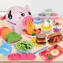 Творческий небольшой свинья паста машина детская цветная глина обучения Образование игрушка пластилин слишком плесень комплект игрушки