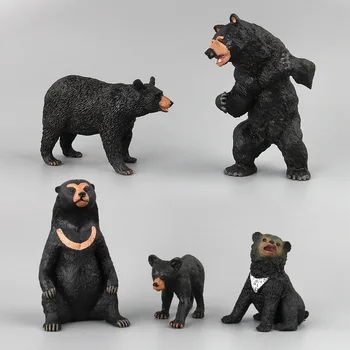 

Simulation Action Figures Black Bear Wild Animal Mini Models Toys Gift For Children Ornaments