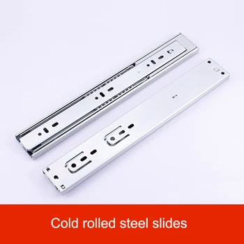 

10inch Mute Steel Damping Buffer Three Section Drawer Slide Soft Self Closing Runner LB88