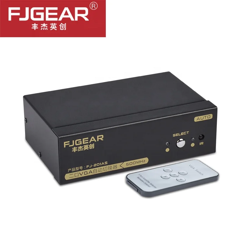2-портовый коммутатор vga 500 МГц прочный круглый Пресс кнопка + ИК-пульт двухстороннее коммутатор VGA переключатель делителя Разрешение 2560x1536
