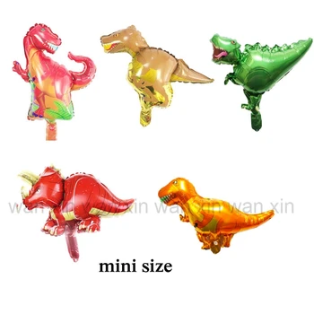 

(100pcs/lot) Dinosaur party balloons wholesale mini size animal dinosaur foil balloons children toys for birthday balloons
