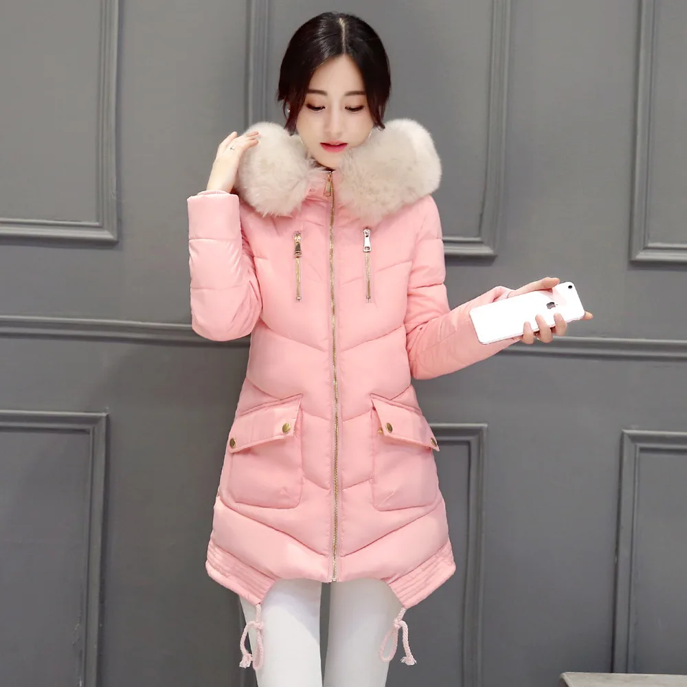 Winter Jacket Women Large Fur Collar Hooded Jacket Thick Coat For Women Outwear ParkaCoatscasacos de inverno feminino