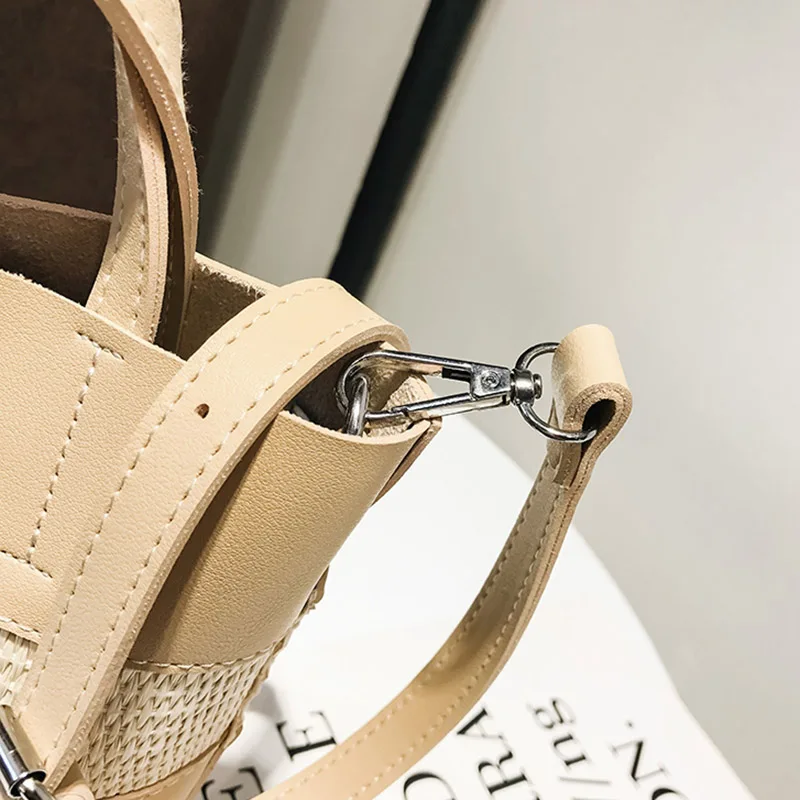Summer Fashion Women Panelled Straw Bags INS Popular Female Beach Casual Handbag Ladies Exquisite Weave Shoulder Bag Tote SS3397 (8)