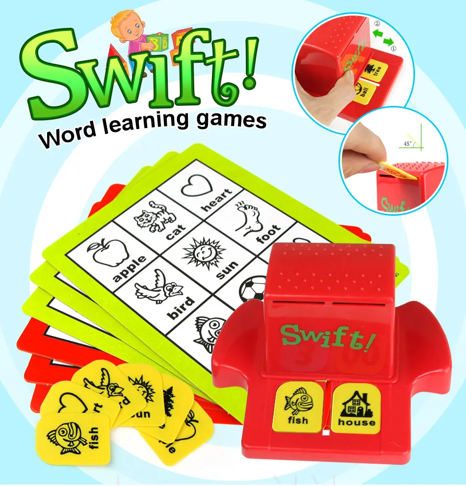 Дети Swift бинго настольная игра обучение английское слово карты развивающие игрушки английское слово картина соответствующие игры для детей подарок