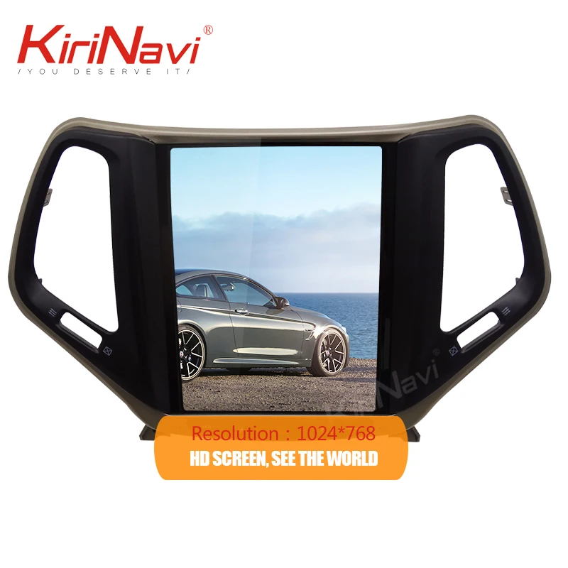 Discount KiriNavi Vertical Screen Tesla Style Android 8.1 10.4" Car Radio GPS Navigation For JEEP Cherokee Car Dvd Multimedia Player 2015 2