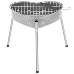 Portable Barbecue Grill with Heart Outdoor Shape Stainless Steel Grill Folding BBQ Grill Firewood Stove Outdoors Household Tool