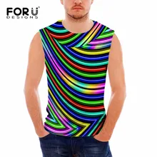 FORUDESIGNS/повседневный мужской жилет дышащий без рукавов мужской топ на бретелях для мальчиков Новинка 3D печатных Мужские фуфайки Мужская рубашка тонкий