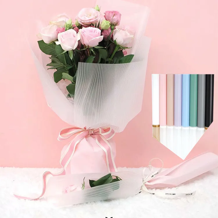 

New 20pcs Double Color Waterproof Wrapping paper Half Transparent Stripe Pattern Gift Packing Craft Tissue Paper