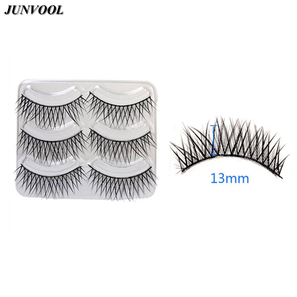 13mm Long Eyelash 15 Pairs Natural Sparse Cross Eye Lashes Extension Makeup Crisscross False