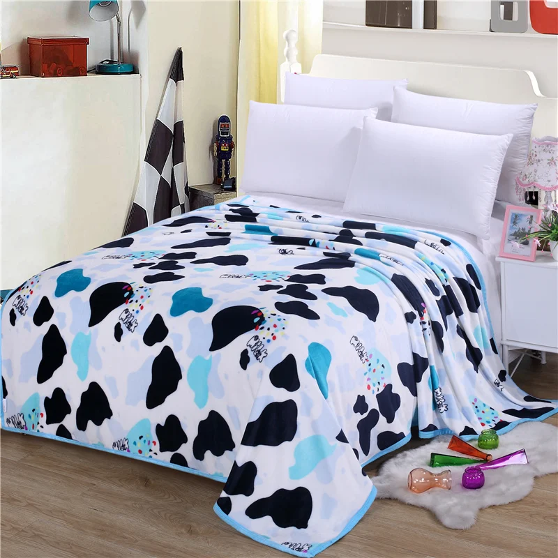 Cow bed blanket flannel blanket fleece blankets Fabric Twin Full Queen