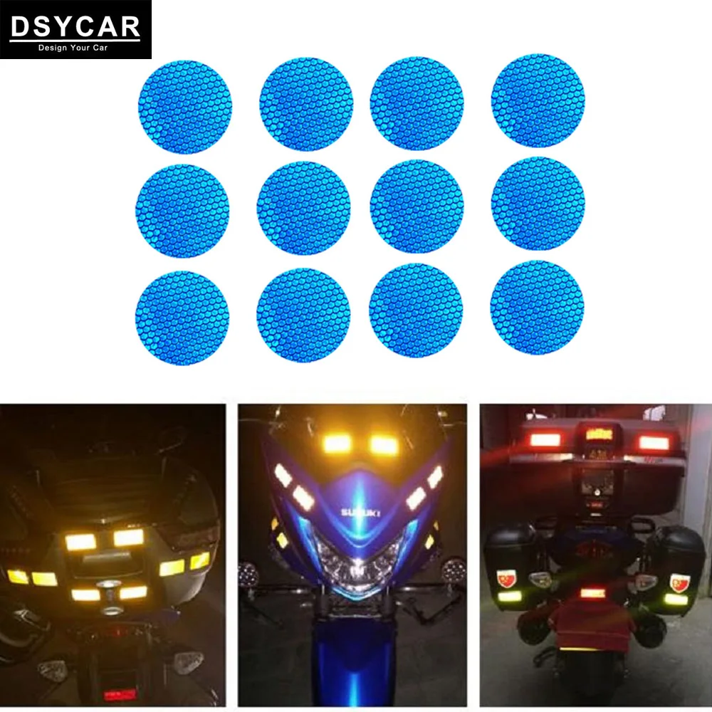 

12Pcs/Set Reflective Round Red Tape For Trucks Trailers Car Park Traffic Warning Caution Self-Adhesive Waterproof Reflector Tape