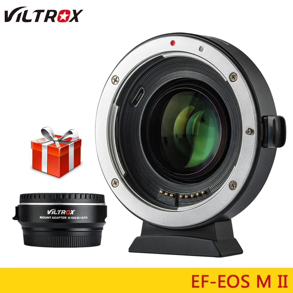 Viltrox EF-M2 II фокусный редуктор усилитель адаптер Автофокус 0.71x для Canon EF Крепление объектива к EOS M камера M6 M3 M5 M10 M100 M50