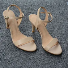 Summer Simple leather sandals open-toed Lace round stilettos sandals solid fine with women’s sandals sexy Hight 7cm and 9cm