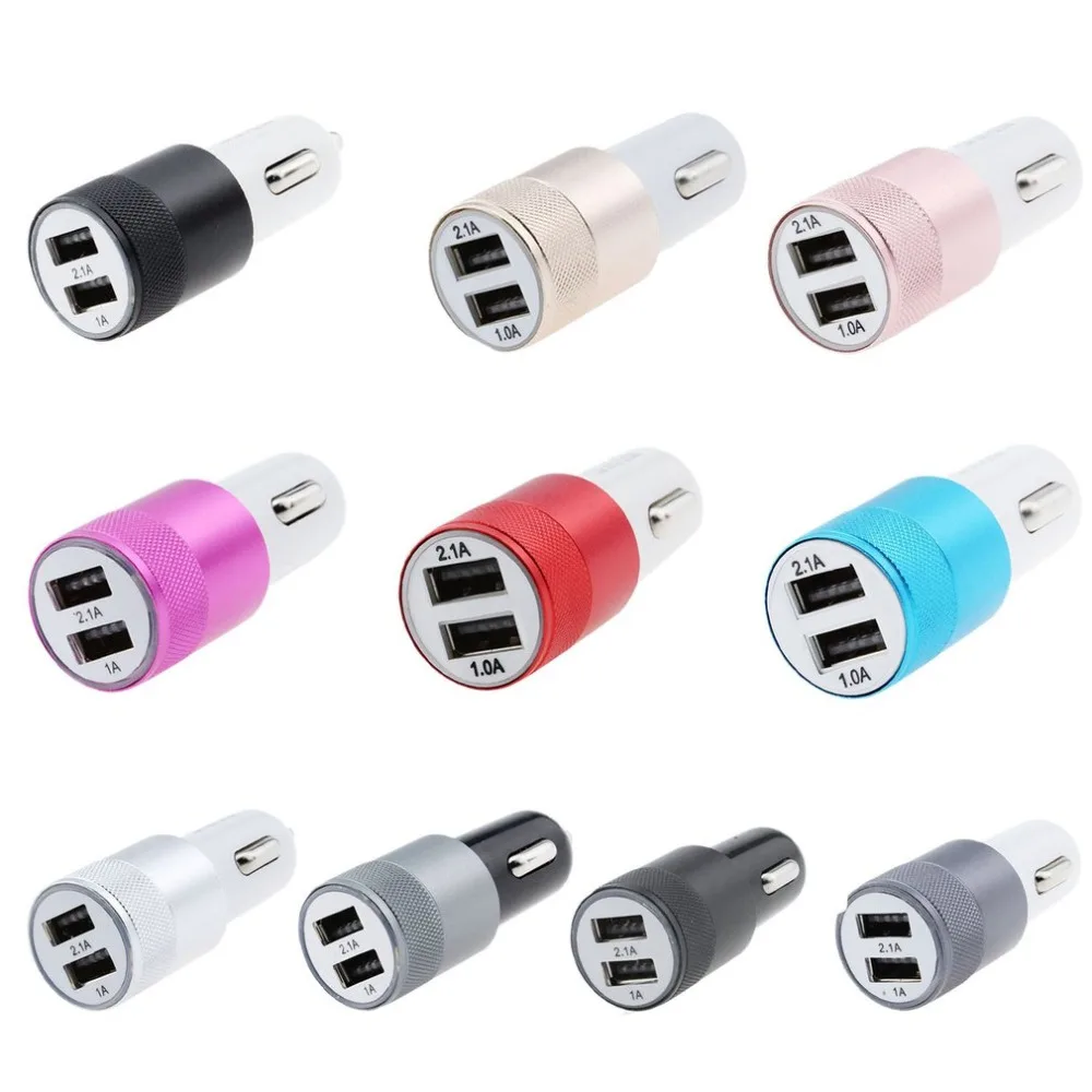 مصغرة 2 ميناء USB شاحن سيارة 2.1A العالمي المزدوج مزدوج USB الهاتف المحمول محول الشحن ل الهاتف الخليوي
