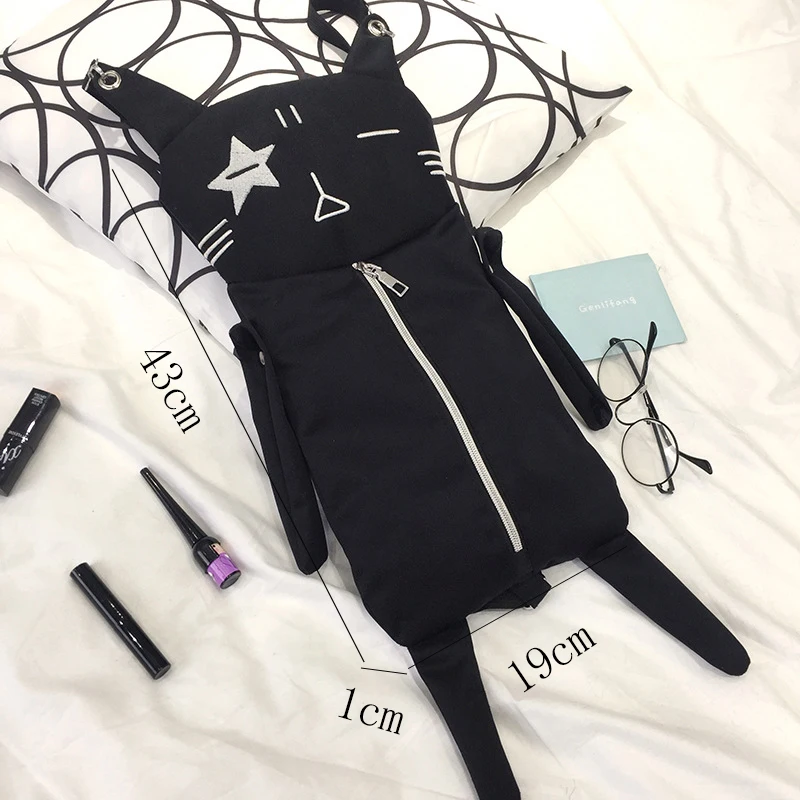 Модный женский рюкзак Wobag 2019 с милым котом маленький холщовый для моделирования
