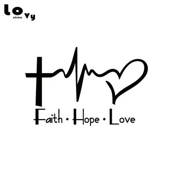 

Faith Hope Love Vinyl Car Sticker Cartoon Jesus Christian Religious Bible Verse for Car Window Body Decoration CA0763