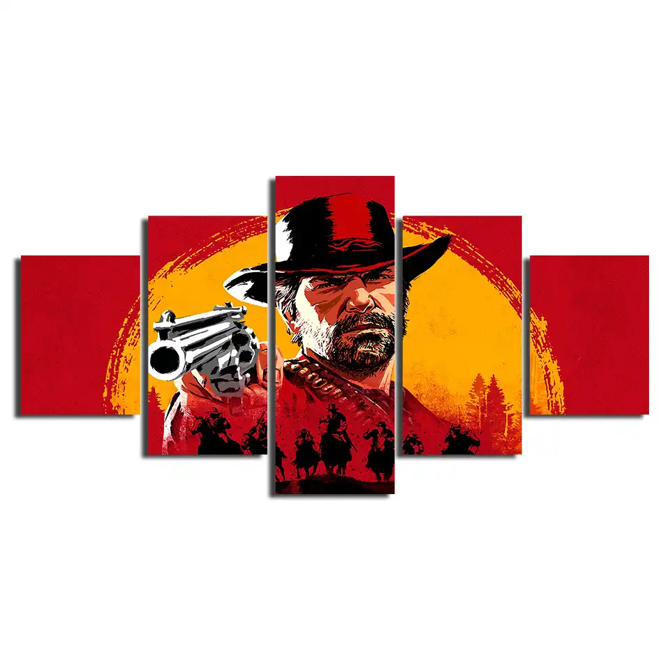 Топ рейтинг холст живопись красный изображения из фильма Red Dead Redemption 2 Gutch's Gang