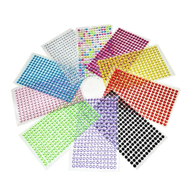 

Special offer 260 Pcs/set 6mm Diy Decal Mobile/PC Art Rhinestone Self Adhesive Scrapbooking Stickers Wall Sticker Car Sticker