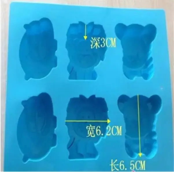 Бегемот Лев Медведь животных силиконовые формы пищевой силикон торта 6 полости мыла формы смола глины Аромат камень формы