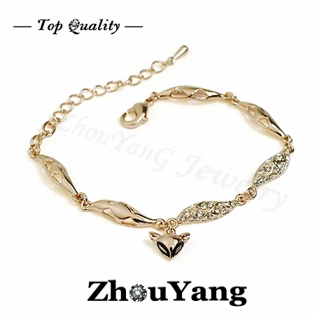 

Top Quality Charm Fox Rose Gold Color Bracelet Jewelry Made with Genuine Austrian Crystals Wholesale ZYH024 ZYH025