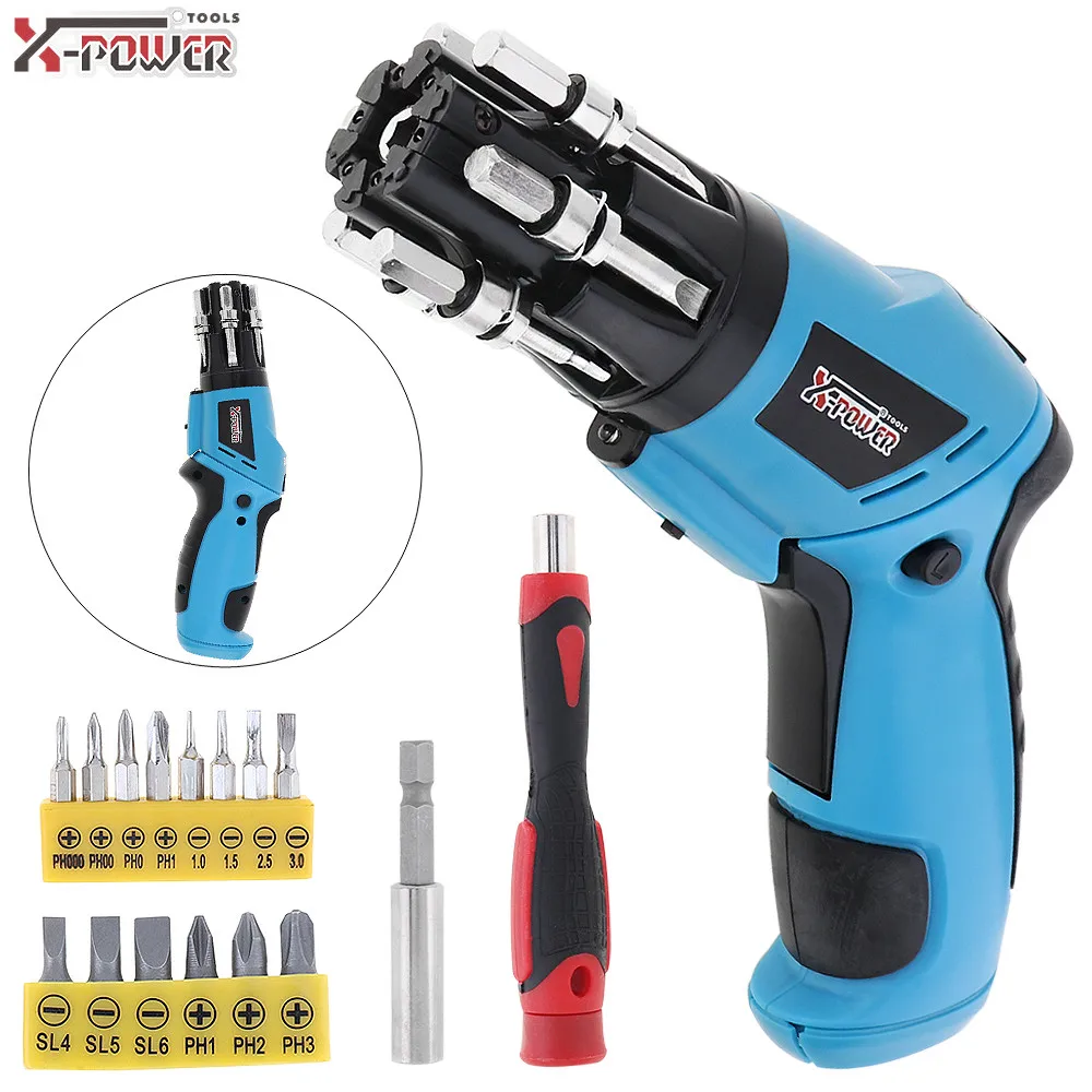

Mini 6V Battery Operated Cordless Electric Screwdriver with LED Work Light Folded Handle for Household Maintenance