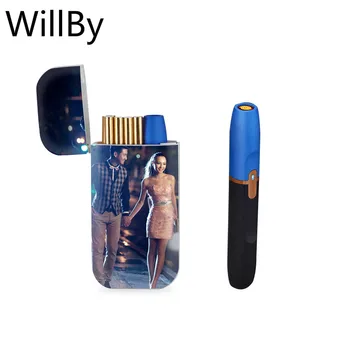 

Ice Color Light Portable Wind-proof USB Electronic Cigar Lighter with Cigarette Box